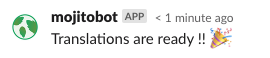 Slack notification translated