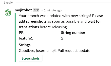 Slack notification updated